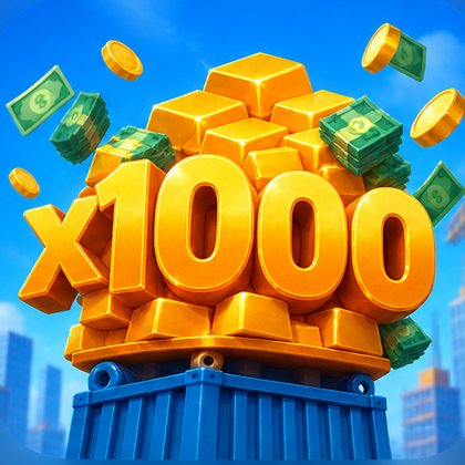 Golden x1000 multiplier at the top of the Tower Dash tower